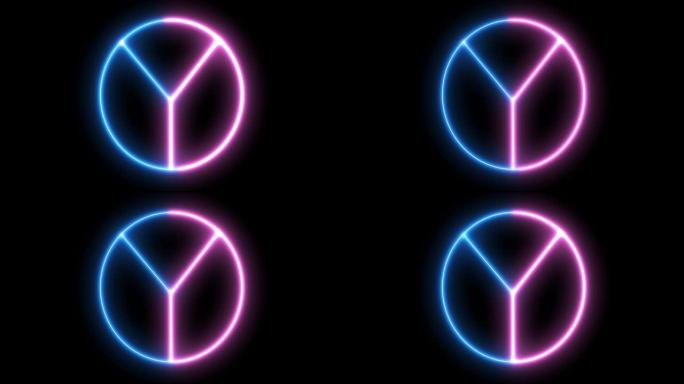 抽象霓虹灯，led方形，边框。未来派彩色渲染