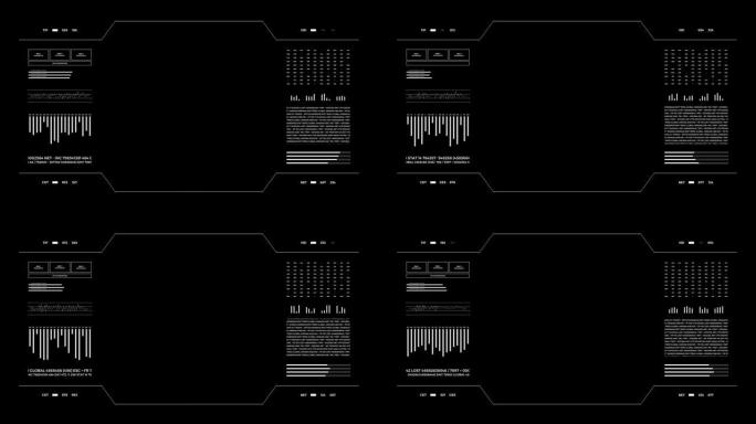 技术未来派HUD指挥控制中心动画。