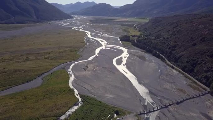 新西兰河流的鸟瞰图