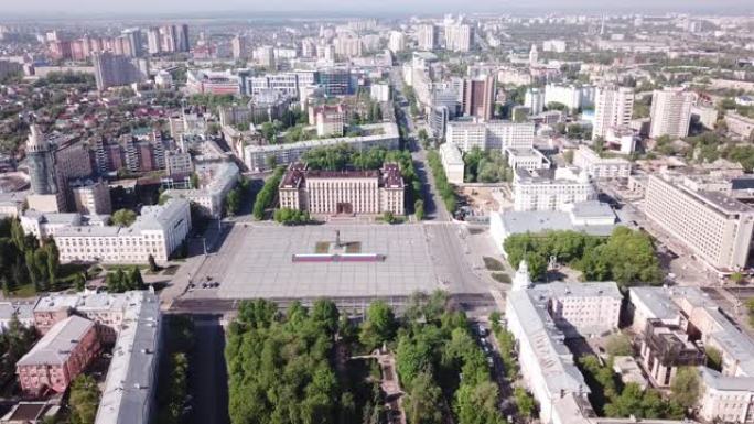 沃罗涅日市中心全景鸟瞰图