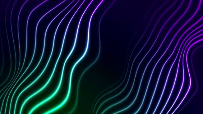 抽象未来派绿紫色霓虹波浪形运动背景