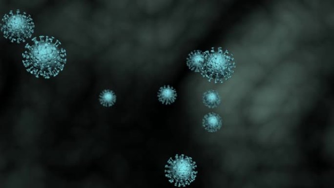 新型冠状病毒肺炎病毒漂浮在空中