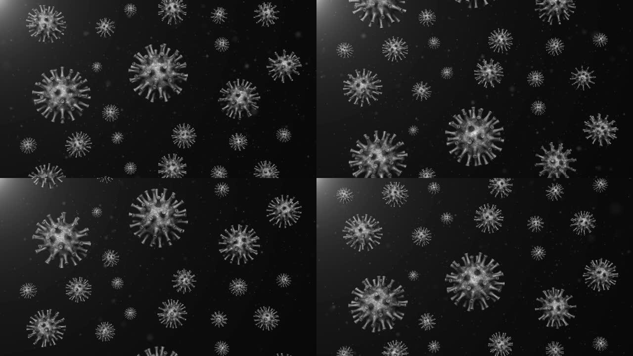 循环新型冠状病毒肺炎冠状病毒的抽象视图