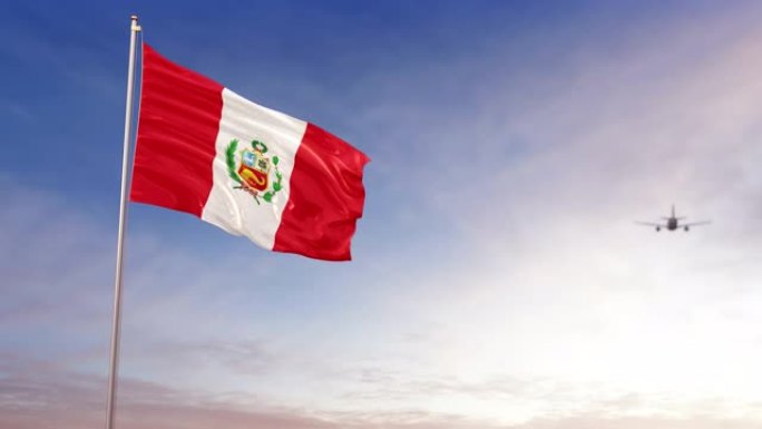 秘鲁国旗与飞机