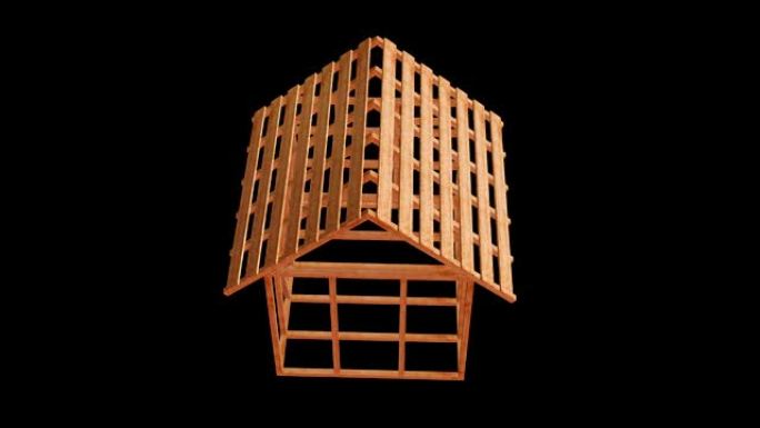抽象架构建筑。现代框架屋计划。木制建筑之家。