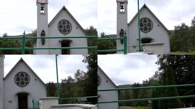 爱尔兰偏远黑山谷村的小教堂