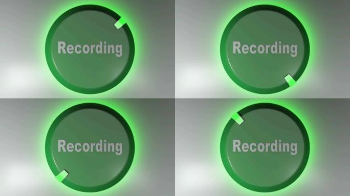 用旋转光标记录绿色圆圈符号-3D渲染视频剪辑