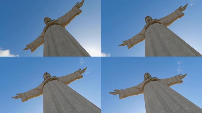 里斯本阿尔马达山上的基督雕像叫克里斯托·雷-里斯本。葡萄牙-2019年11月8日