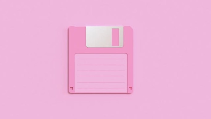 粉色场景粉色软盘/软盘运动3d渲染