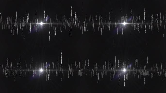 飞入代码空间和黑暗背景，数字在屏幕上移动，数字时代的概念