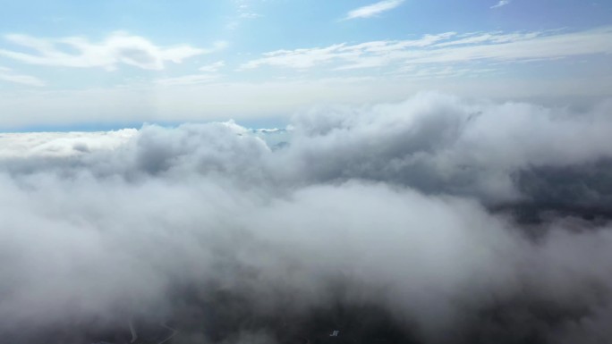 航拍秦岭山脉山川云层高清素材