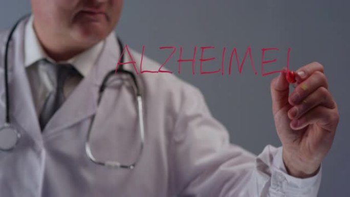 医生写阿尔茨海默氏症这个词
