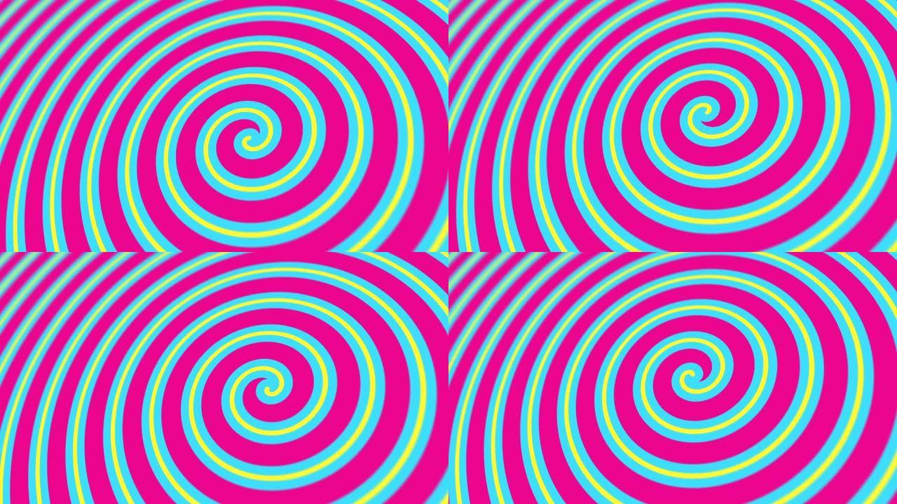 彩色催眠马戏团螺旋动画