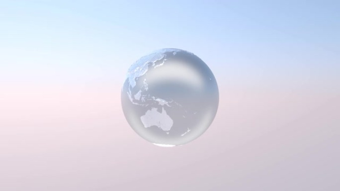 珍珠状金属3D地球自旋环