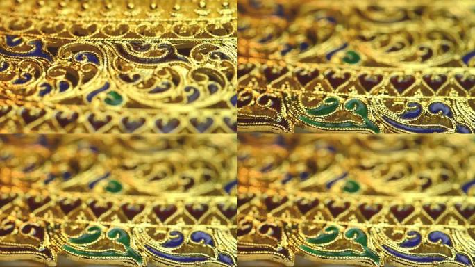 来自泰国的黄金珠宝素可泰风格，Prima Gold，特写镜头。