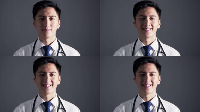 微笑自信的亚洲医生的肖像