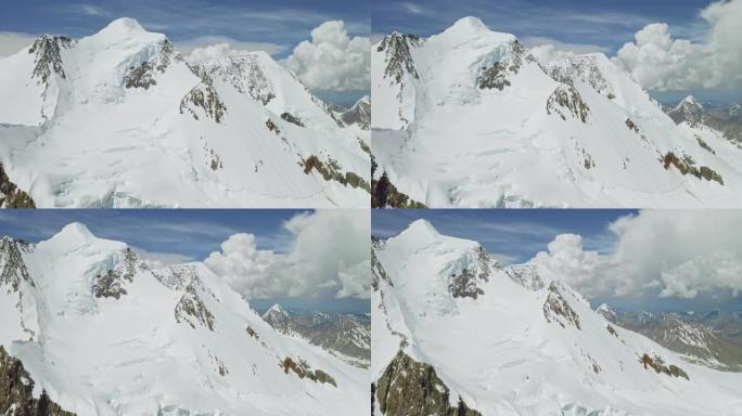 华丽的高山全景，巨大的白雪公主山高耸在高地谷