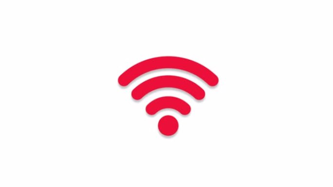 红色wifi符号闪烁。