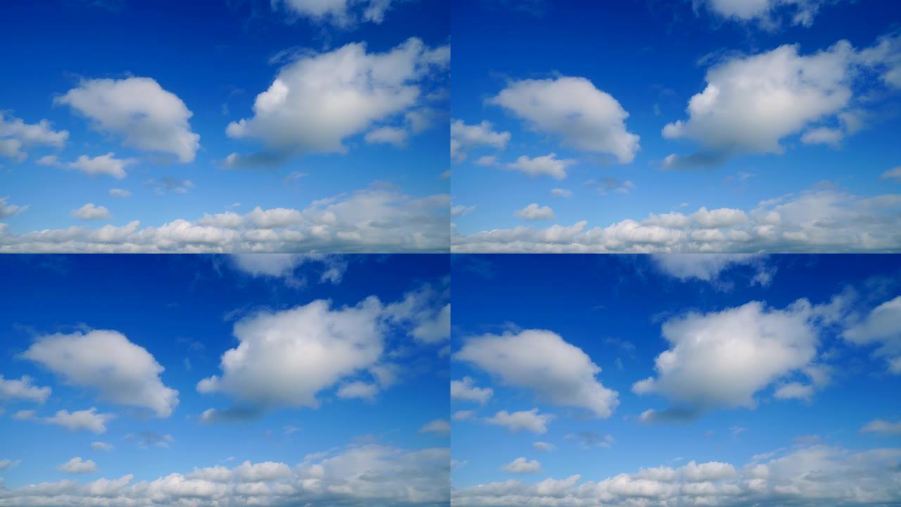 晴朗的天空有云云层延时蔚蓝天空高清蓝天白