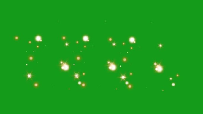 绿色屏幕背景的发光星星运动图形