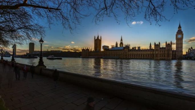 英国泰晤士河上的威斯敏斯特宫、下议院、国会大厦