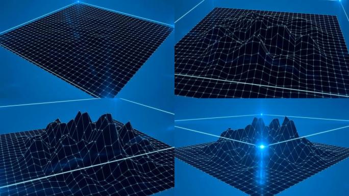 网格景观动画不断旋转