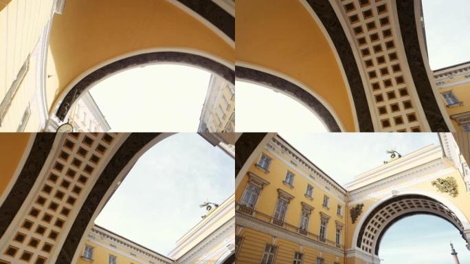 圣彼得堡的总参谋部。宫殿广场。亚历山大之柱。共同基地。圣彼得堡。俄罗斯。