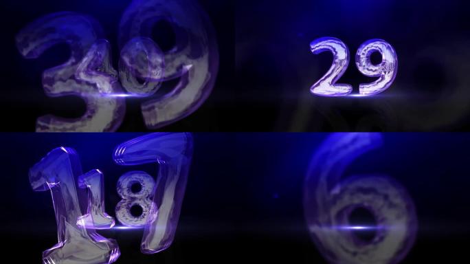 倒计时发光玻璃数字