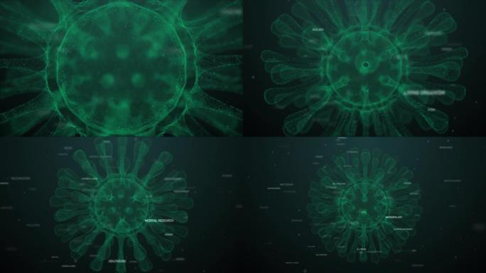 冠状病毒- covid-19 - sars - cov -2分子库存视频