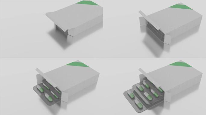 毒品包。药物泡罩包-3D插图-视频