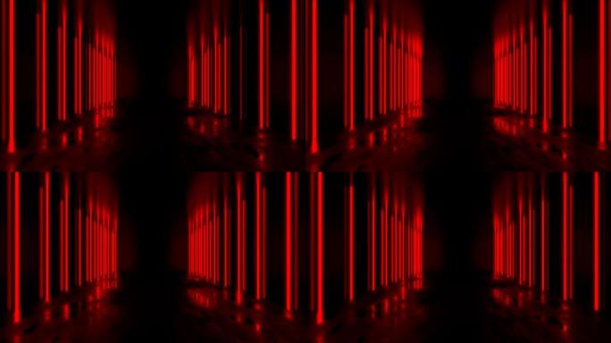 红色抽象隧道环路红色背景穿梭霓虹灯闪光灯
