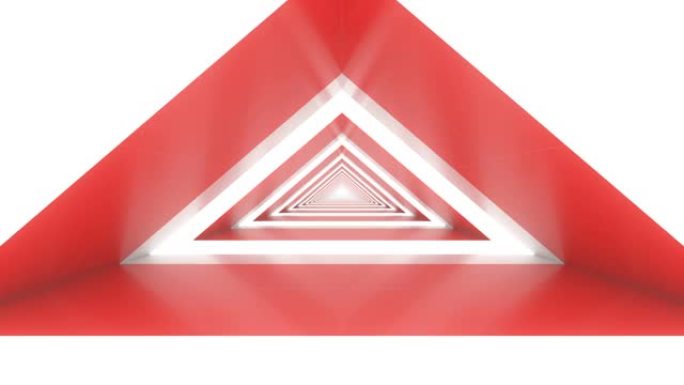 红色抽象环形三角隧道