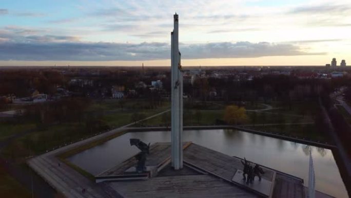 拉脱维亚里加胜利公园的鸟瞰图