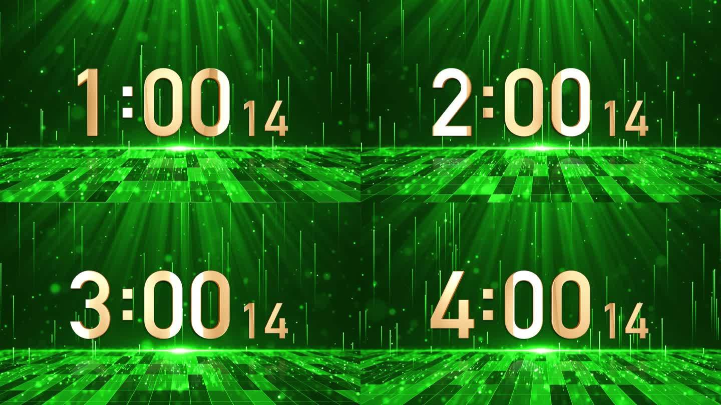 高端绿色五分钟液晶正数顺数计毫秒