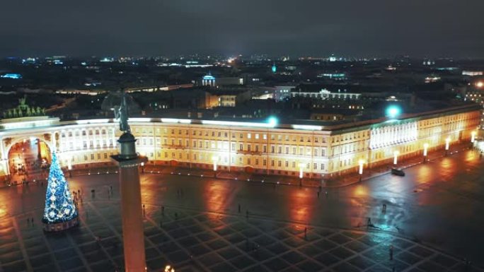 俄罗斯圣彼得堡总参谋部大楼的鸟瞰图