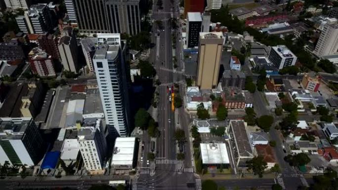 库里蒂巴市中心 (市政厅) 的鸟瞰图