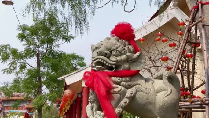 中国狮子雕像大门看门石狮