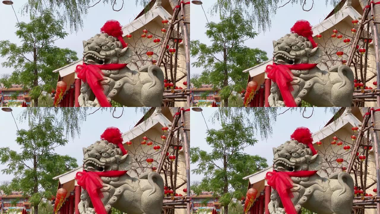 中国狮子雕像大门看门石狮