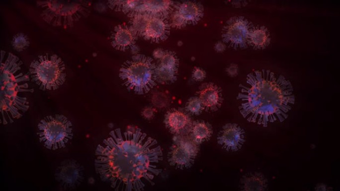 4k冠状病毒疾病新型冠状病毒肺炎感染医学插图红色背景