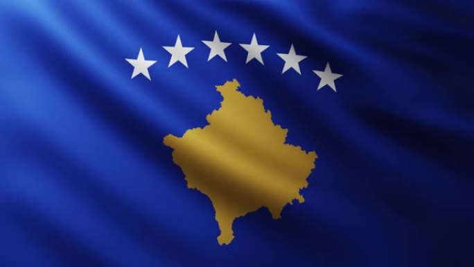 大旗帜科索沃全屏背景在风中飘扬