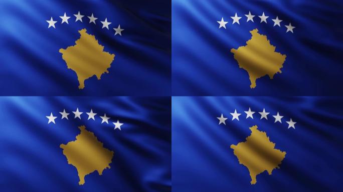 大旗帜科索沃全屏背景在风中飘扬