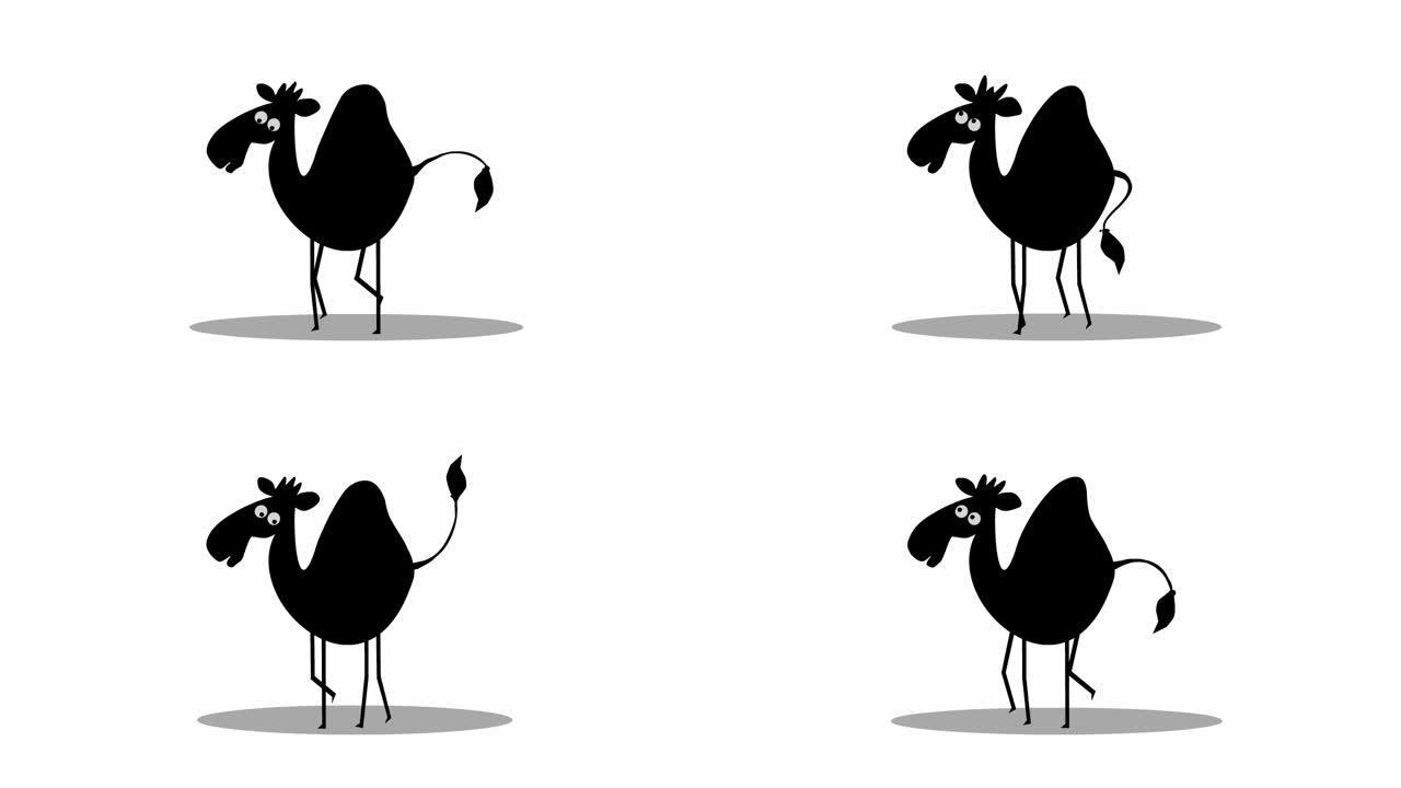 搞笑骆驼行走卡通动画