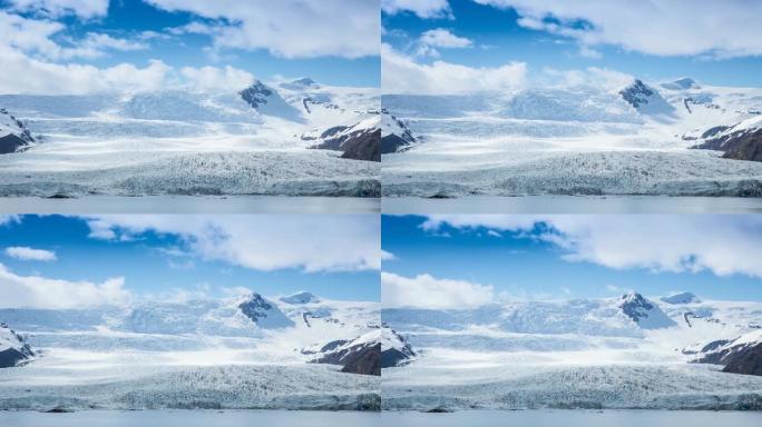 冰岛，Jokulsarlon泻湖，美丽的寒冷景观4k冰岛冰川泻湖湾的延时。4K Timelaspe