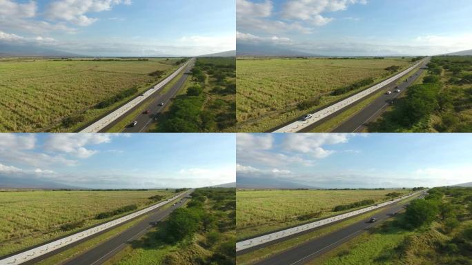 夏威夷毛伊岛高速公路无人机视频