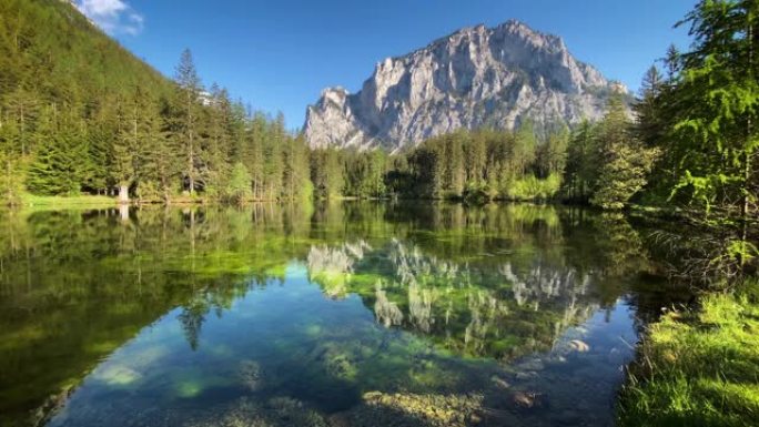 奥地利绿色湖绿色生态环境清澈见底湖光山色