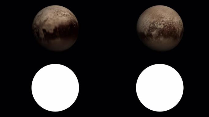 现实的planet Pluto旋转4k Alpha镜头包括股票视频