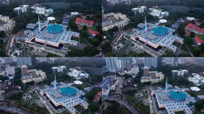 马来西亚吉隆坡国家清真寺鸟瞰图