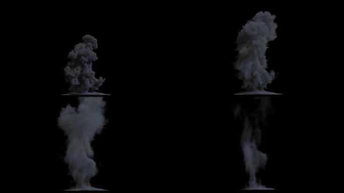 燃烧的火，真实的火，在孤立的黑色背景下与阿尔法通道爆炸，火和燃料爆炸，巨大的真实气体爆炸。VFX动画