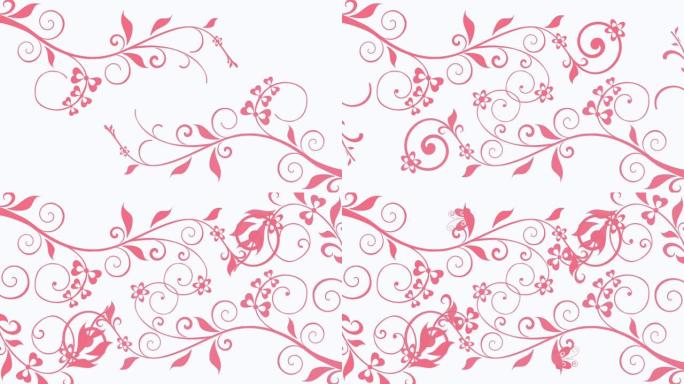 抽象背景粉色花朵和蝴蝶