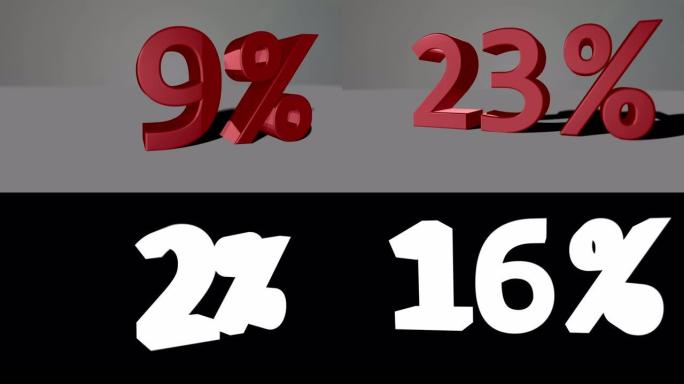 红色3D数字增长到25个